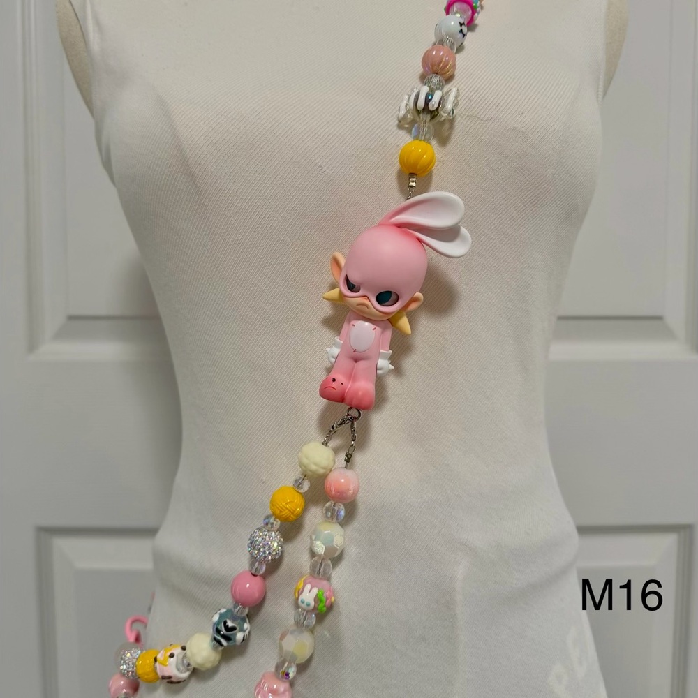 Handmade Crossbody Phone Strap with Figure Toy adjustable for Phone Lanyard,Bag